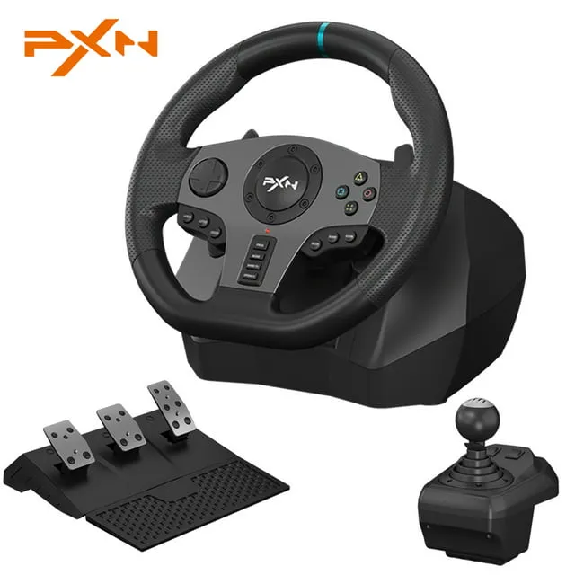 PXN Racing Wheel Steering Wheel - V9 Driving Wheel 270 900 Degree Vibration Gaming Steering Wheel with Shifter and Pedal for Ps4,Pc,Xbox One,Xbox Ser