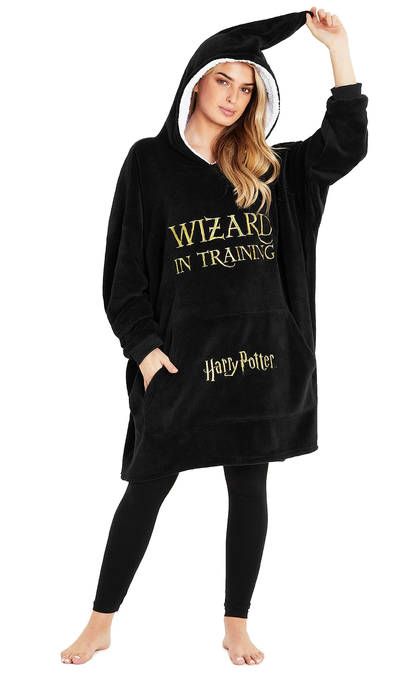 Harry Potter Oversized Blanket Hoodie for Women Men and Teens, Fleece Wearable Blanket