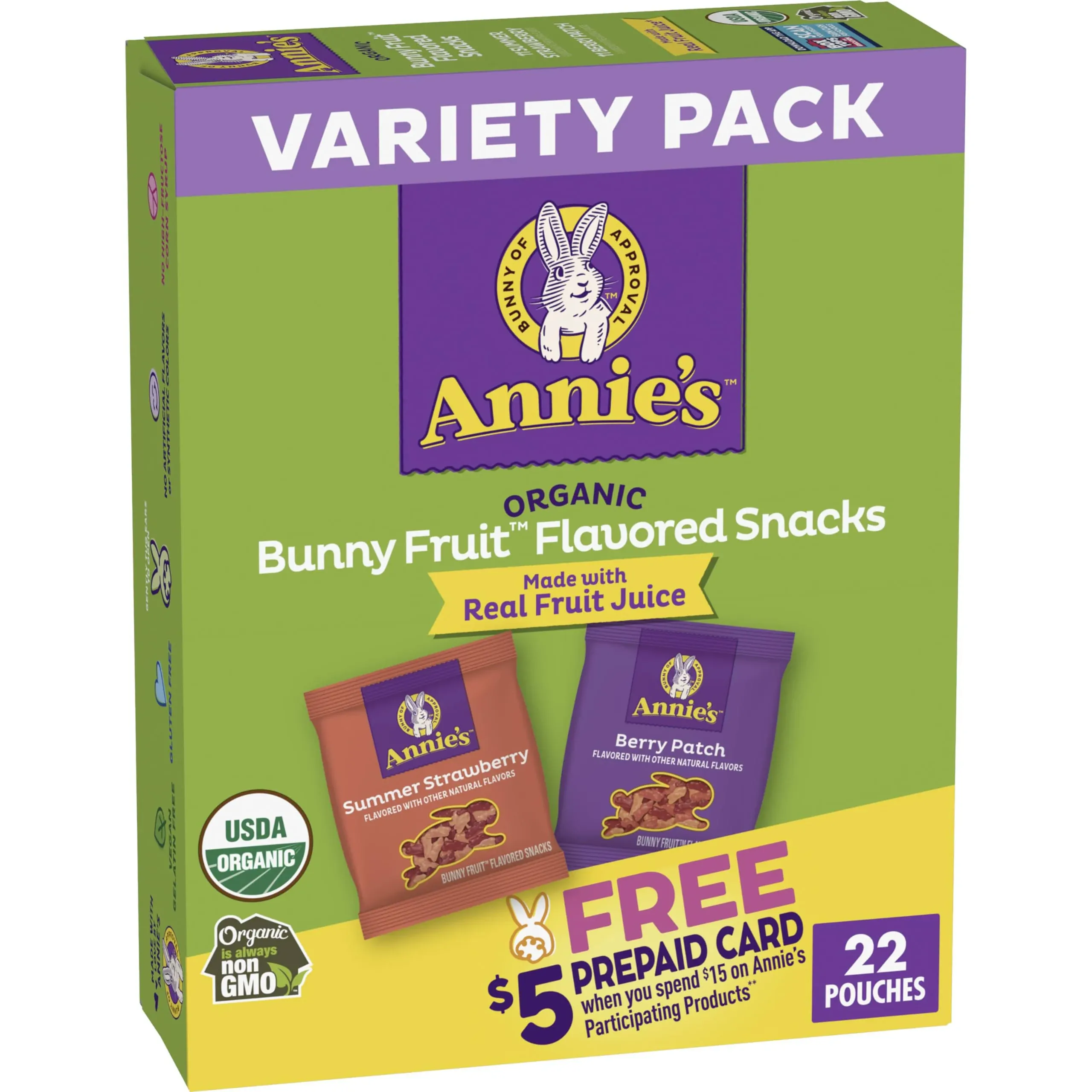 Annie's Bunny Fruit Snacks Variety Pack 22 ct