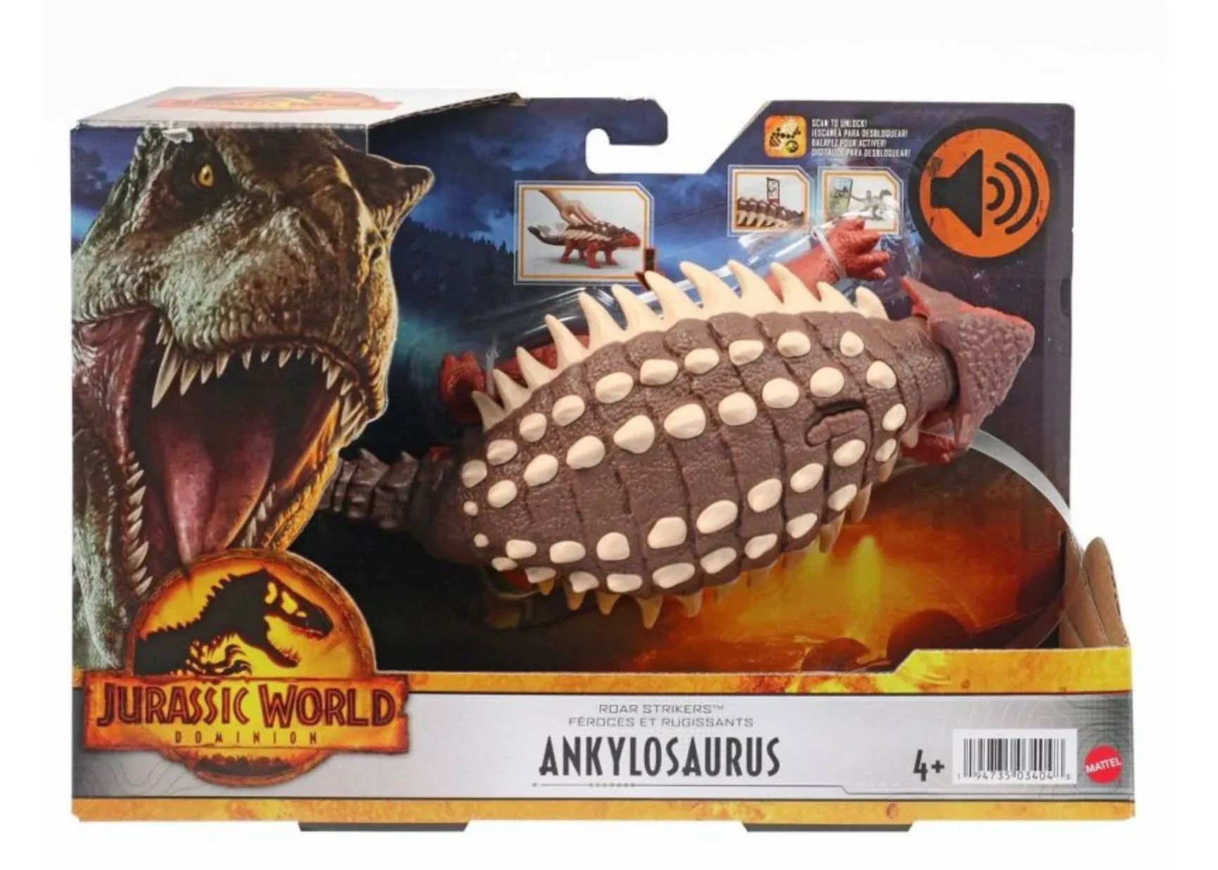 Jurassic World Dominion Roar Strikers Ankylosaurus Figure