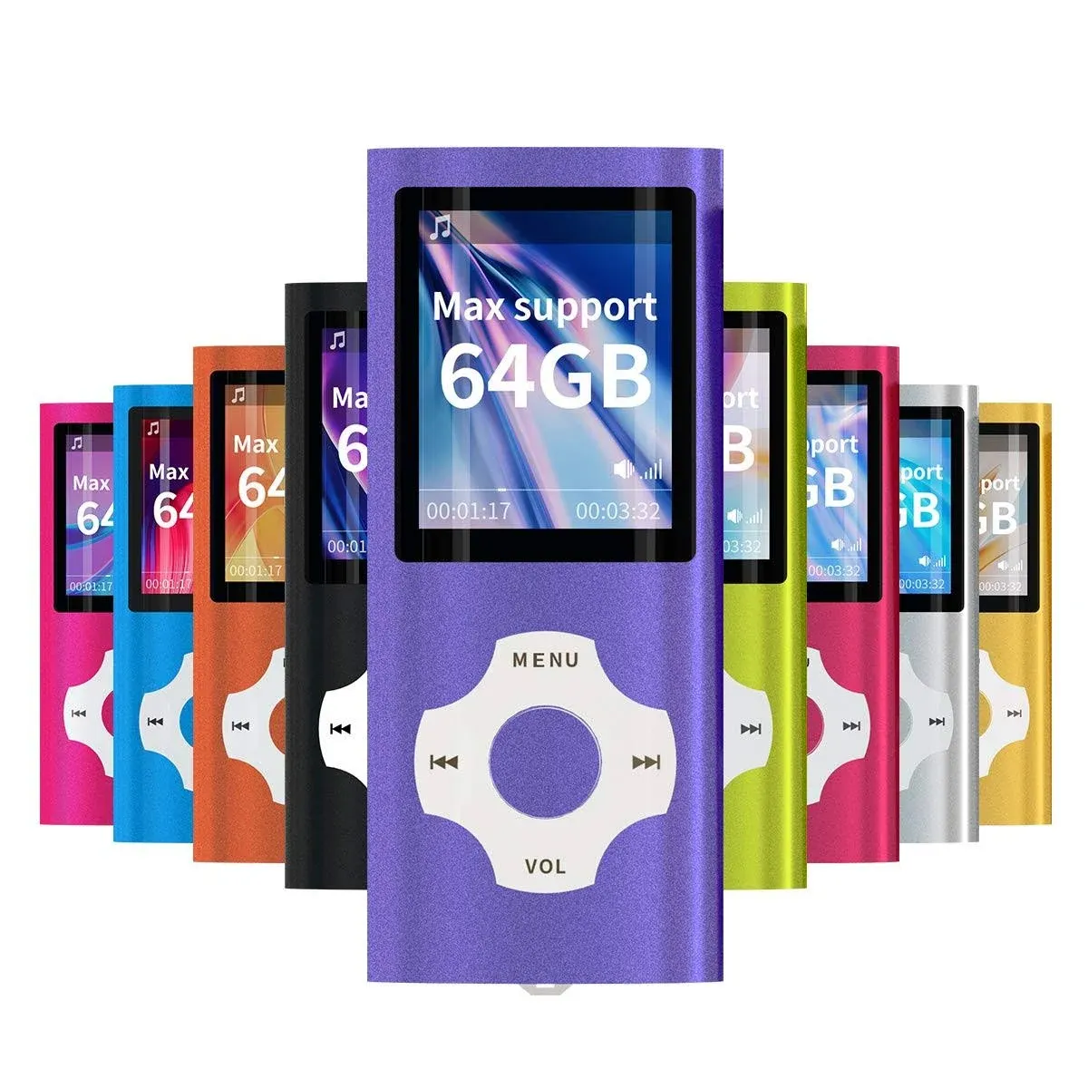 WOWSYS- Digital, Compact and Portable MP3 / MP4 Player (Max Support 64 GB) with ...