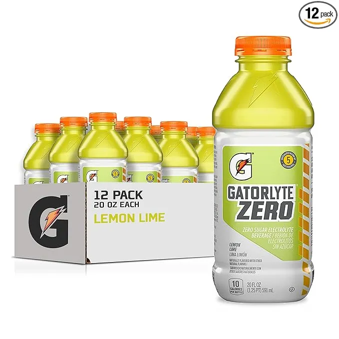 Gatorlyte Zero, Fruit Punch, Zero Sugar Hydration, 20 fl oz (Pack of 12)