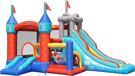 Bounceland Medieval Bounce Castle Bounce House with Slide & Ball Pit [Blower NOT Included], Basketball Hoop and Ball Toss Game Included, Long Fun Slide, Obstacle Courts, Castle Theme