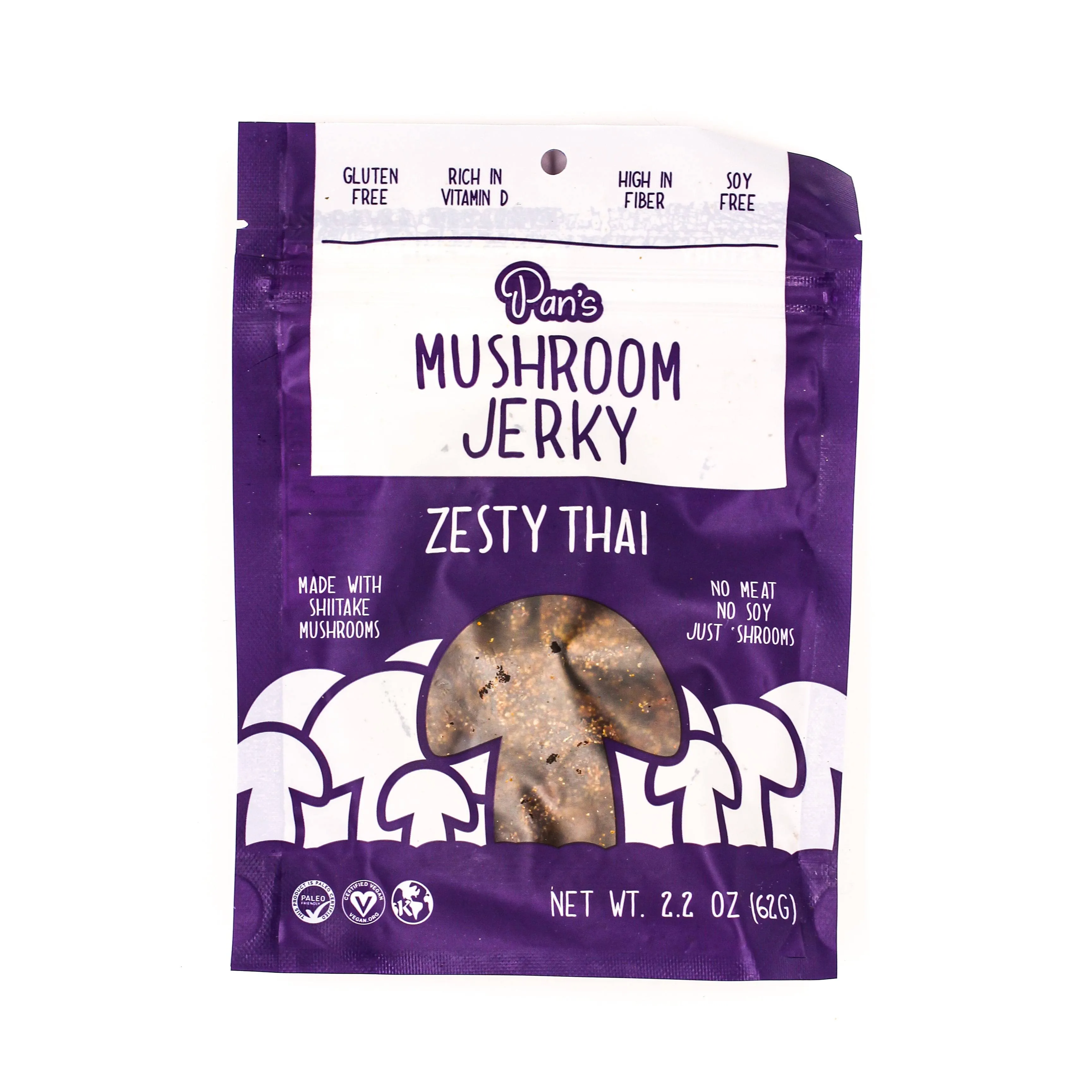 Pan's Mushroom Jerky, Zesty Thai - 2.2 oz