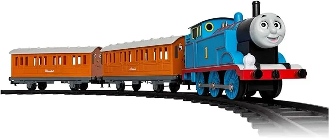 Lionel Battery-Operated Mattel Thomas & Friends Toy Train Set with Locomotive, Train Cars, Track & Remote with Authentic Train Sounds, & Moving Eyes for Kids 4+