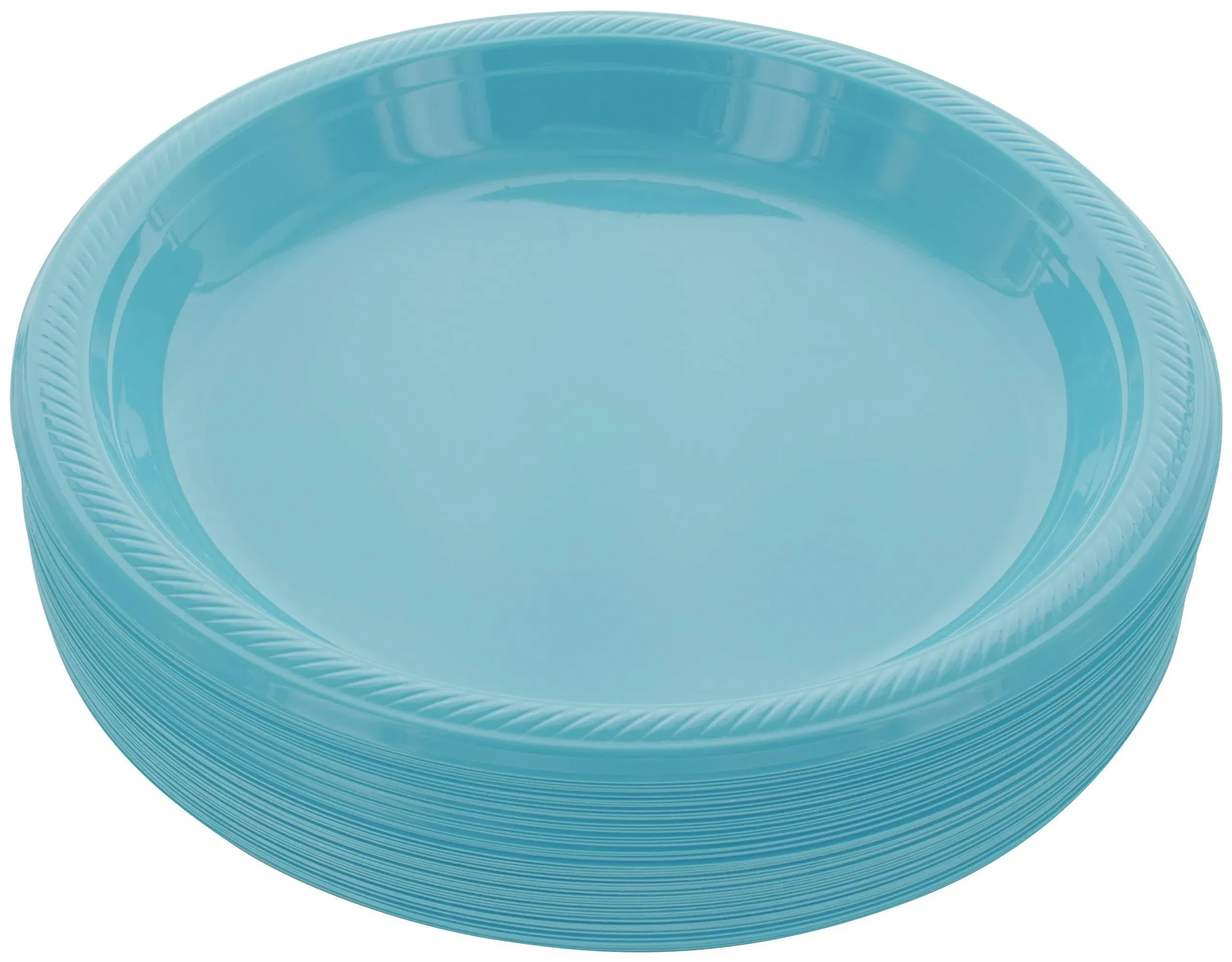 Disposable Plastic Plates Blue, 10.4 Inches Plastic Dinner Plates, Strong and Sturdy Disposable Plates for Party, Dinner, Holiday, Picnic, or Travel Party Plates, Pack of 50