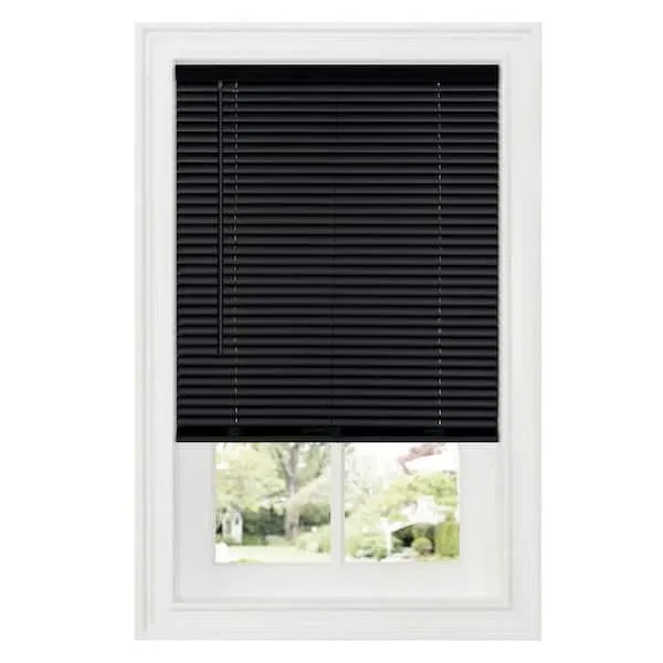 Achim GII Deluxe Sundown Black Cordless Room Darkening Vinyl Mini Blind with 1 in. Slats 23 in. W x 64 in. L