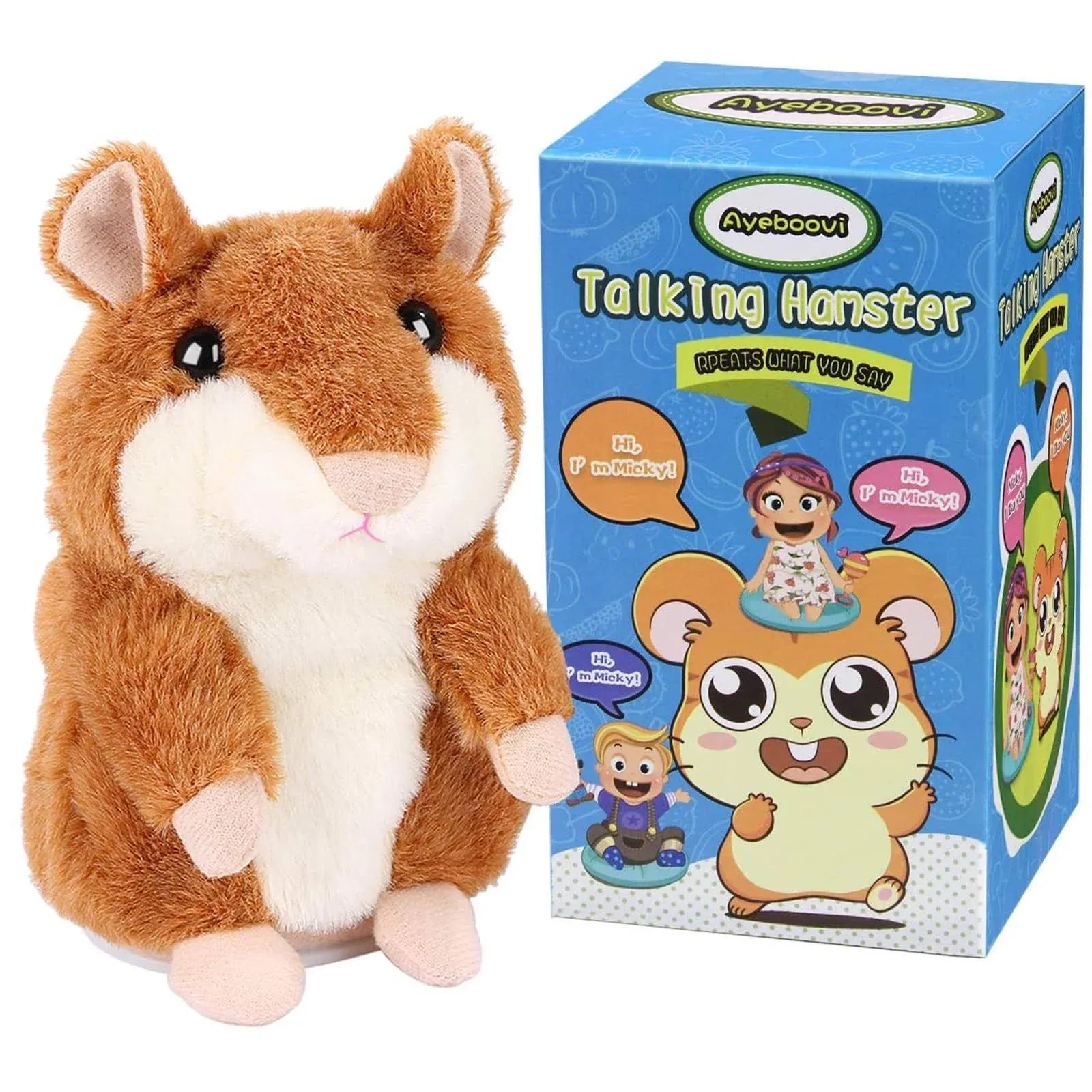 Ayeboovi Toddler Toys Talking Hamster Repeats What You Say Baby Brown 