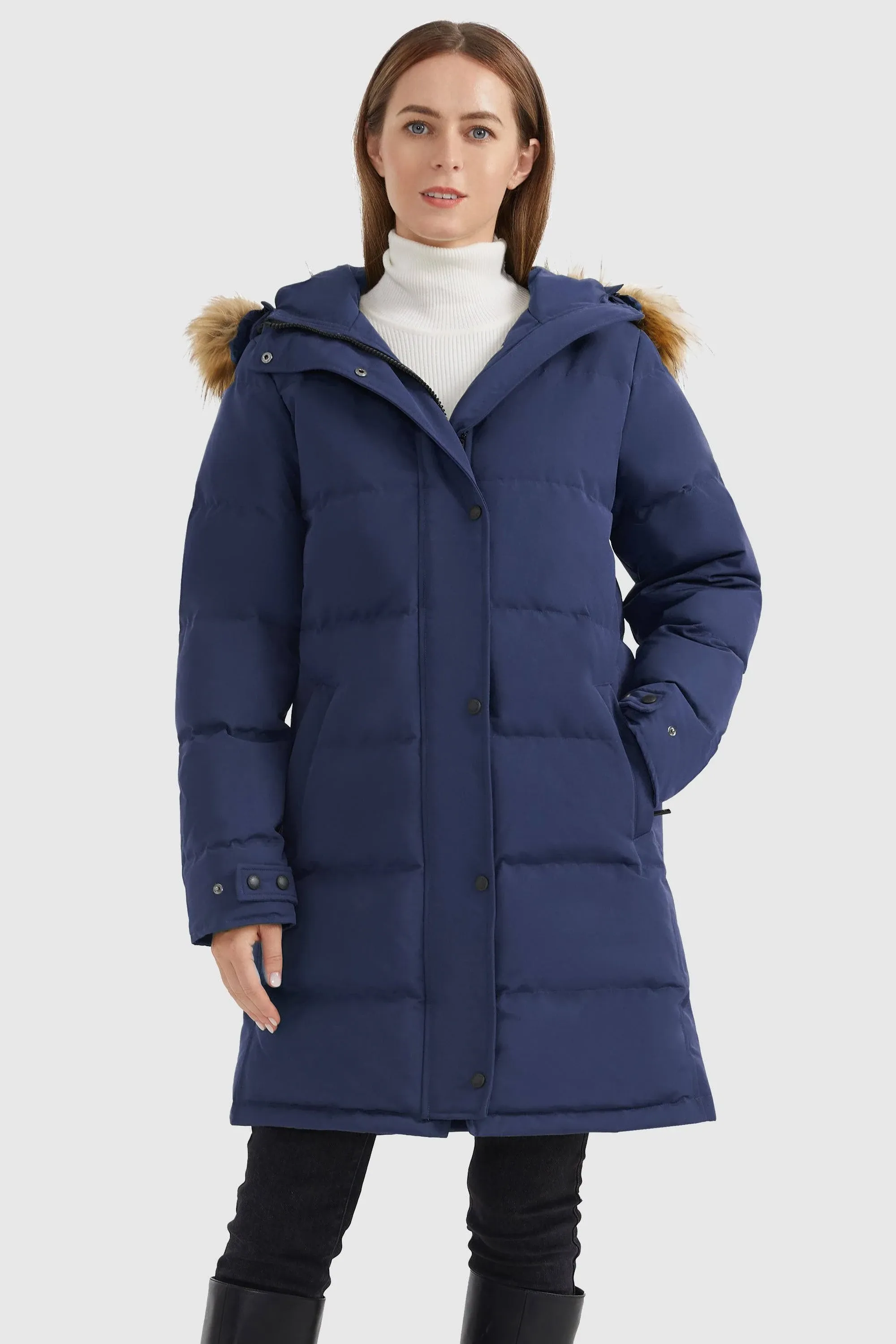 Orolay Women's Thickened Down Coat with Adjustable Hood Warm Winter Jacket