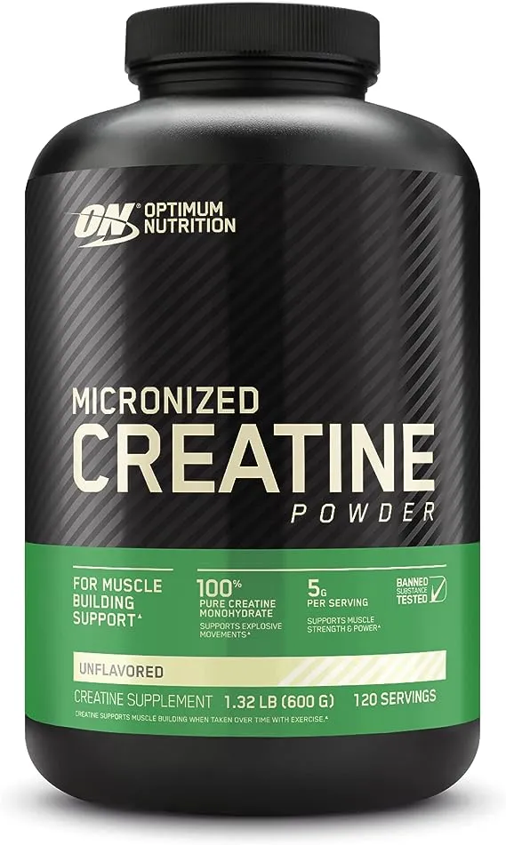 Optimum Nutrition Micronized Creatine Monohydrate Powder, Unflavored, Keto Friendly, 120 Servings (Packaging May Vary)