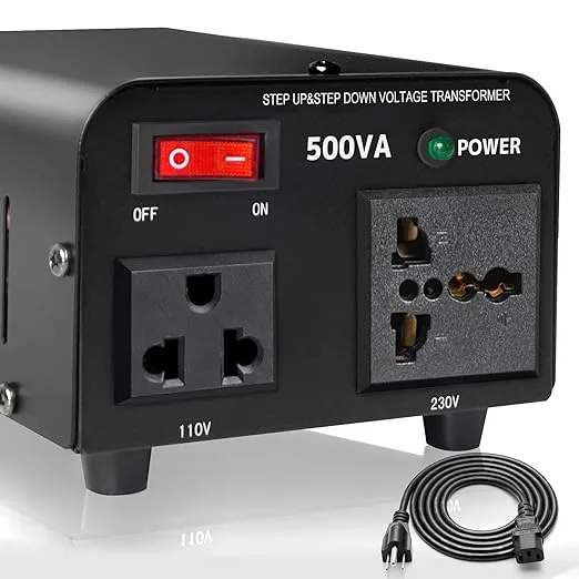 Yinleader 500W Voltage Transformer Power Converter(220V to 110V, 110V to 220V) Step Up/Down Converter 110/120 Volt - 220/240 Volt