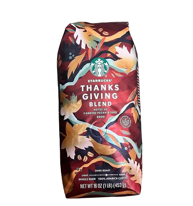 1lbs Bags Of Starbucks Thanksgiving Blend Whole Bean Coffee 16 oz 04/26/22