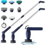 Leebein Electric Spin Scrubber, Cordless Cleaning Brush with 8 Replaceable Brush Heads, Adjustable Extension Handle, 2 Speeds & Remote Control, Power