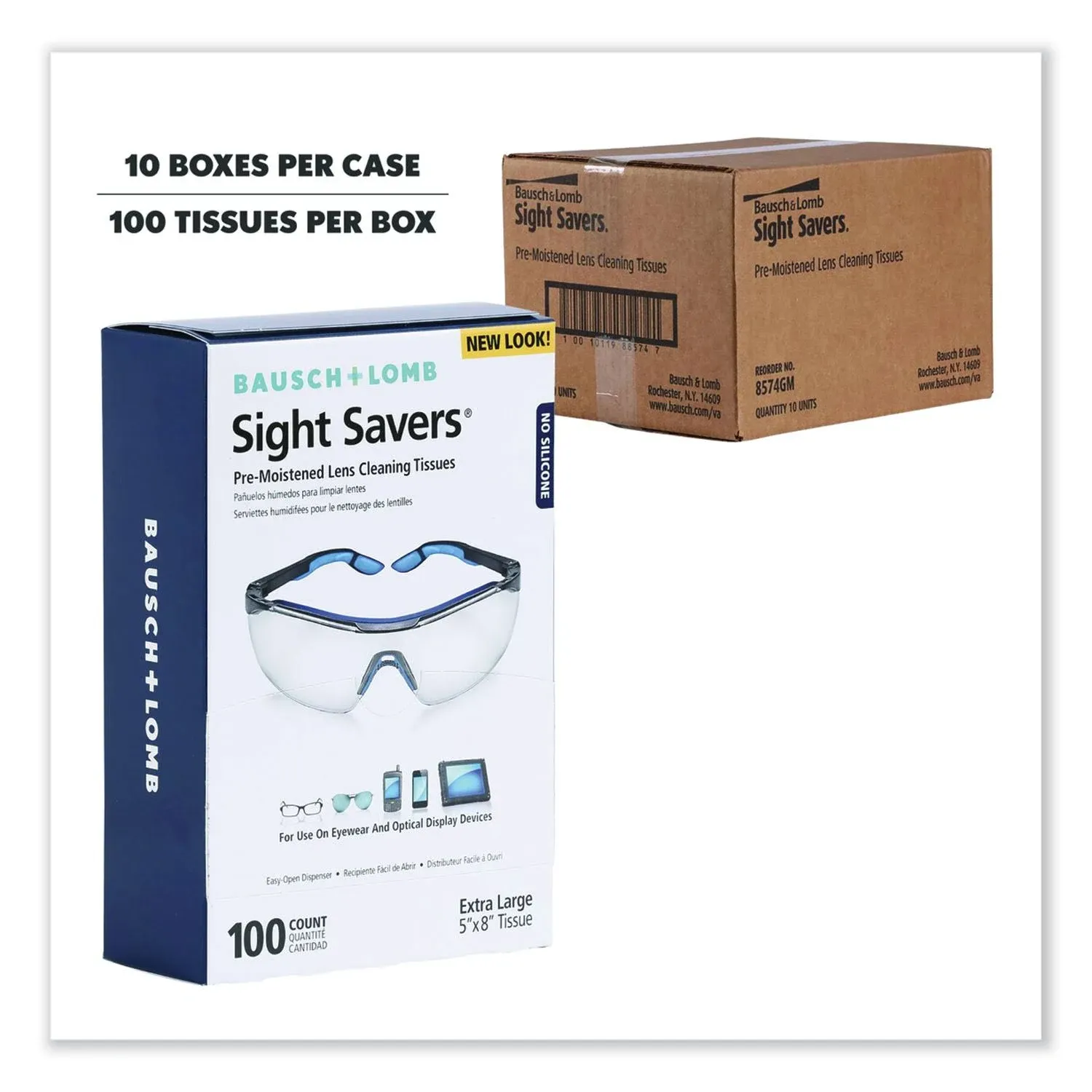 Bausch & Lomb Sight Savers Premoistened Lens Cleaning Tissues, 100