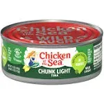 Chicken of The Sea Tuna Chunk Light in Water, 50% Low Sodium, 5-Ounce Cans (Pack of 24)