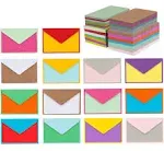 Purple Q Crafts 140 Mini Envelopes with Blank Note Cards, Assorted Colors 4"x 2.7" Small Colorful Envelopes for Thank You Cards, Business Cards, Gift Cards Cute Envelopes And Note Cards…