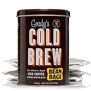 Grady's Cold Brew New Orleans-Style Iced Coffee Concentrate Bean Bags, 8 Oz