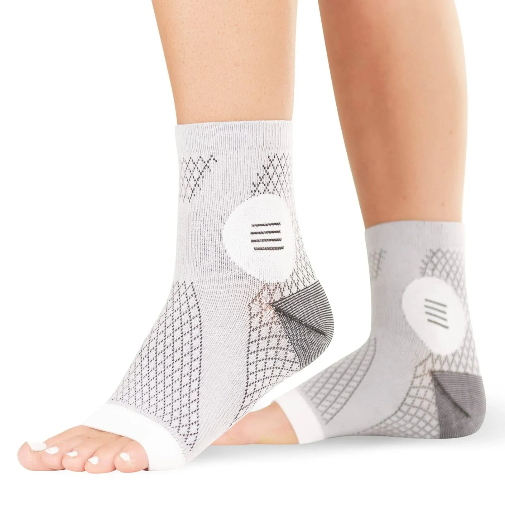 BraceAbility Neuropathy Socks for Women and Men (Pair) - Toeless Compression Foot Neuropathy Socks, Peripheral Neuropathy Socks, Diabetic Neuropathy