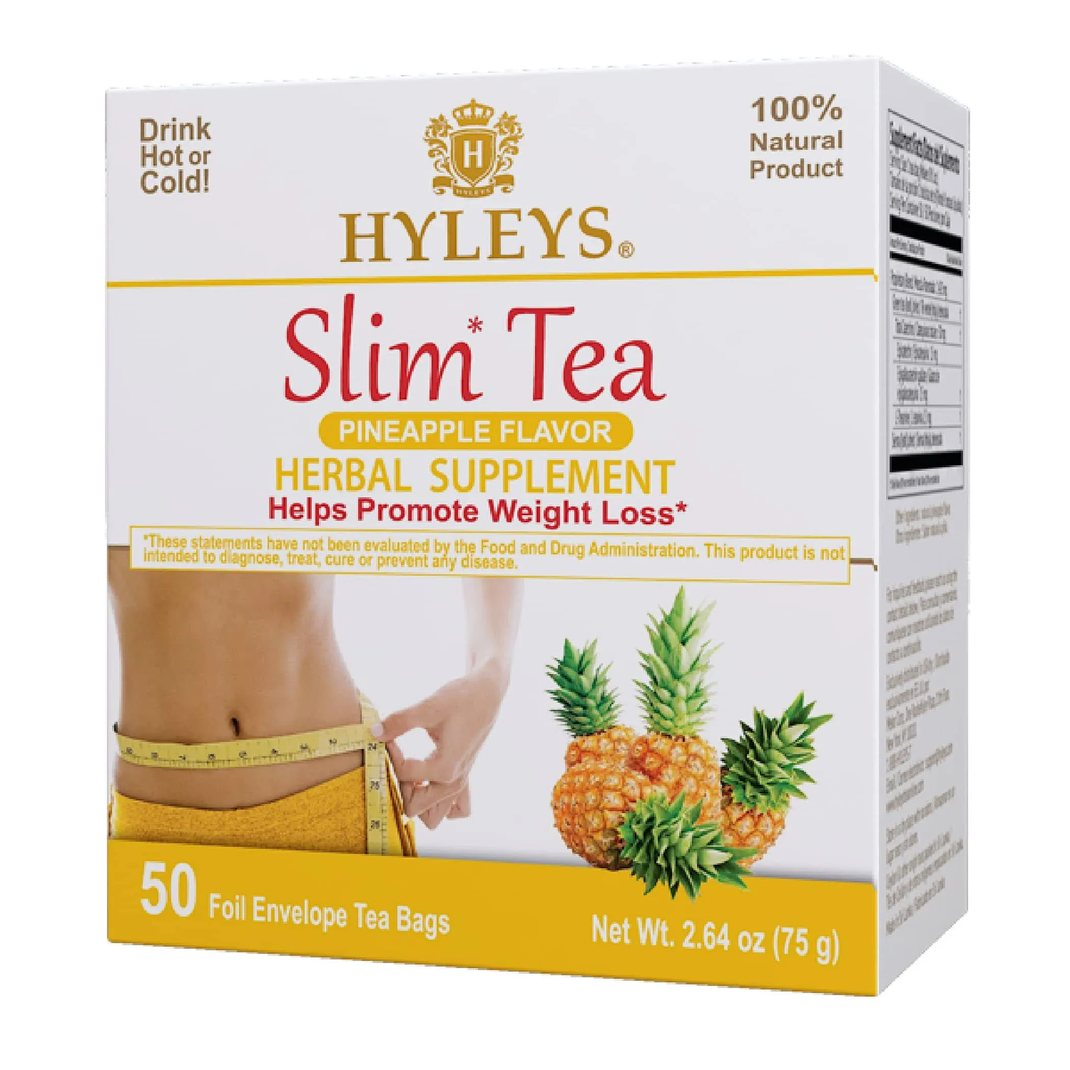 Slim Tea Weight Loss Herbal Supplement with Pineapple - Cleanse and Detox......