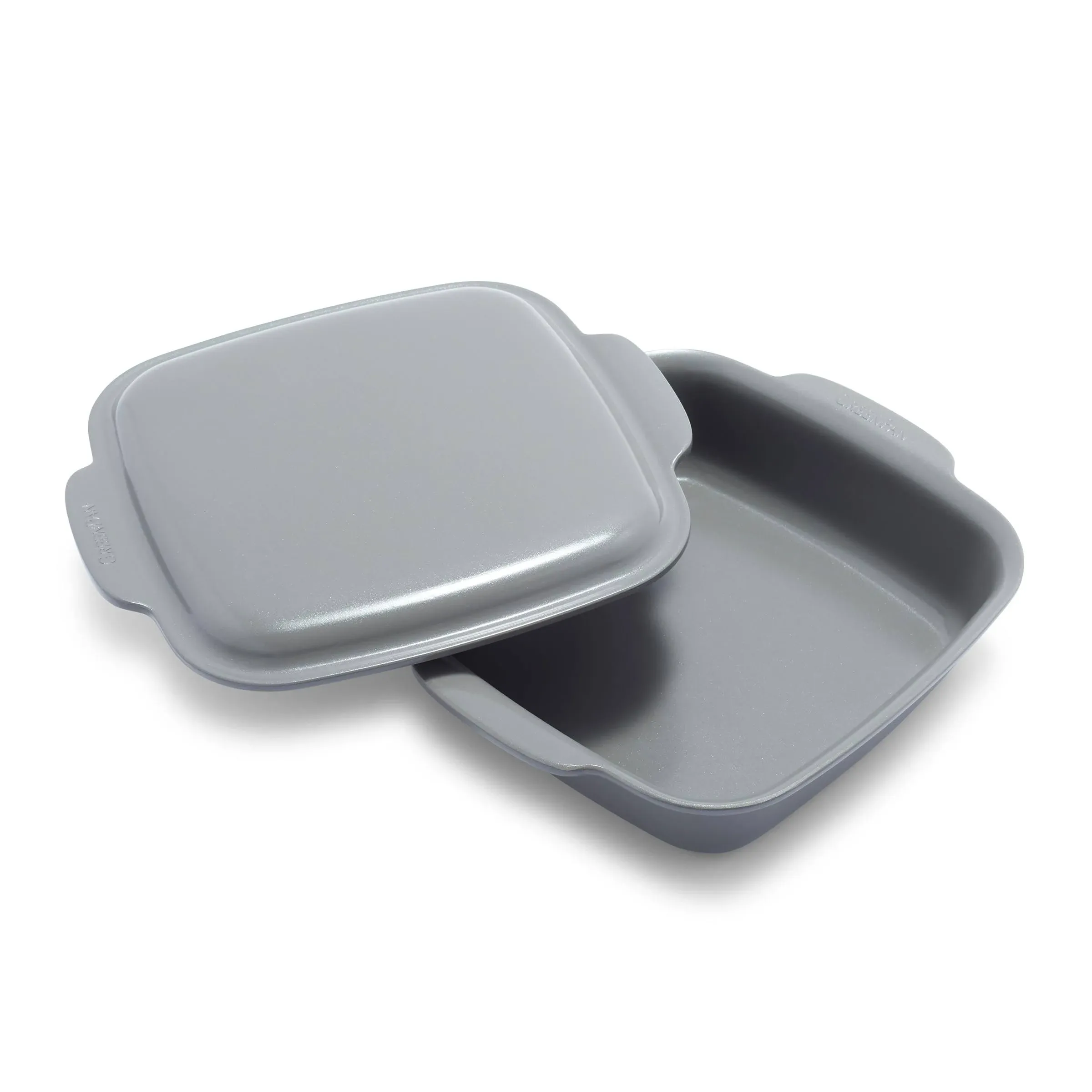 GreenPan Premiere Ceramic Nonstick Square Cake Pan with Lid, Gray