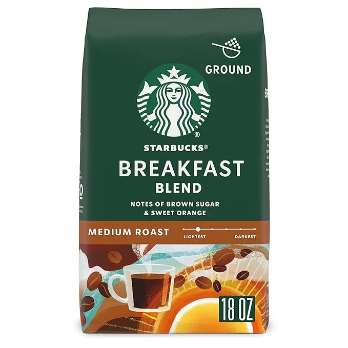 Starbucks Breakfast Blend Medium Roast Ground Coffee - 12 oz bag