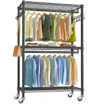 VIPEK V12 3 Tiers Heavy Duty Rolling Garment Rack Clothes Rack