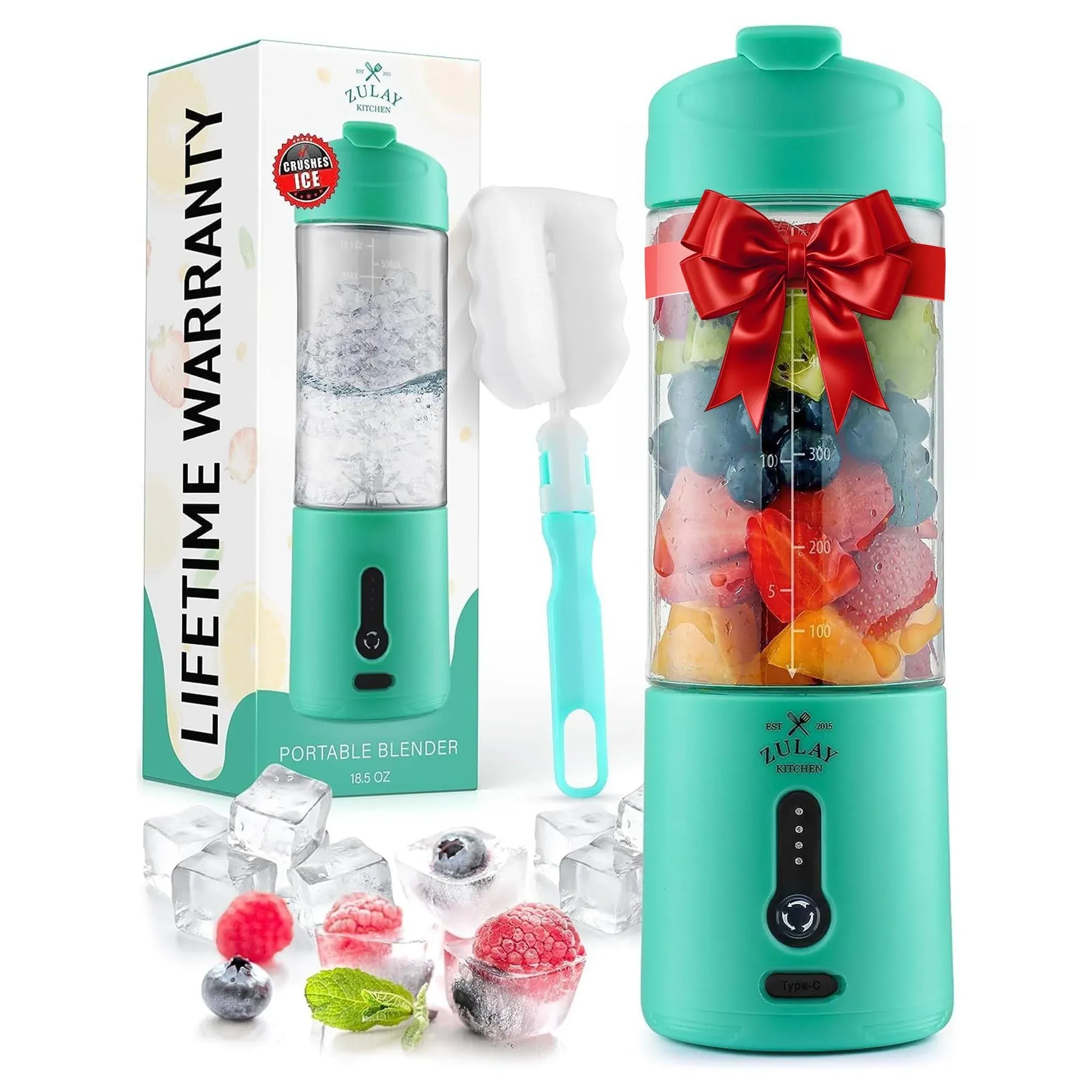 Personal Portable Smoothie Blender That Crush Ice - Light Blue