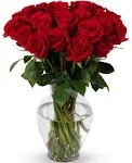 Benchmark Bouquets 2 Dozen Red Roses, with Vase (Fresh Cut Flowers)