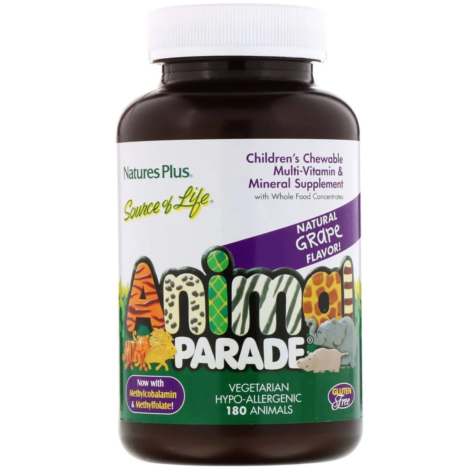 Nature's Plus Animal Parade Grape Chewable 180 Ct