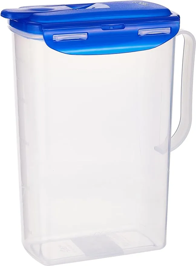 LOCK&LOCK Lock Aqua Fridge Door Flip Top Lid, 2 litres, Semitransparent Water Jug, 8.5-cup, Transparent