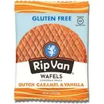 Rip Van Wafels Gluten-Free Stroopwafel - Dutch Caramel & Vanilla Stroopwafels - Healthy Gluten Free Snacks - Non-GMO Snacks - Low Sugar (6g) - Low Calorie Snack - 12 Count