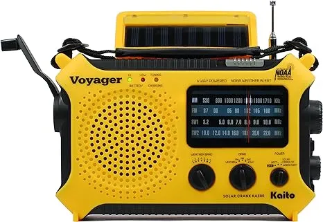 Kaito KA500GRN 5-Way Powered Emergency AM/FM/SW Weather Alert Radio, Green