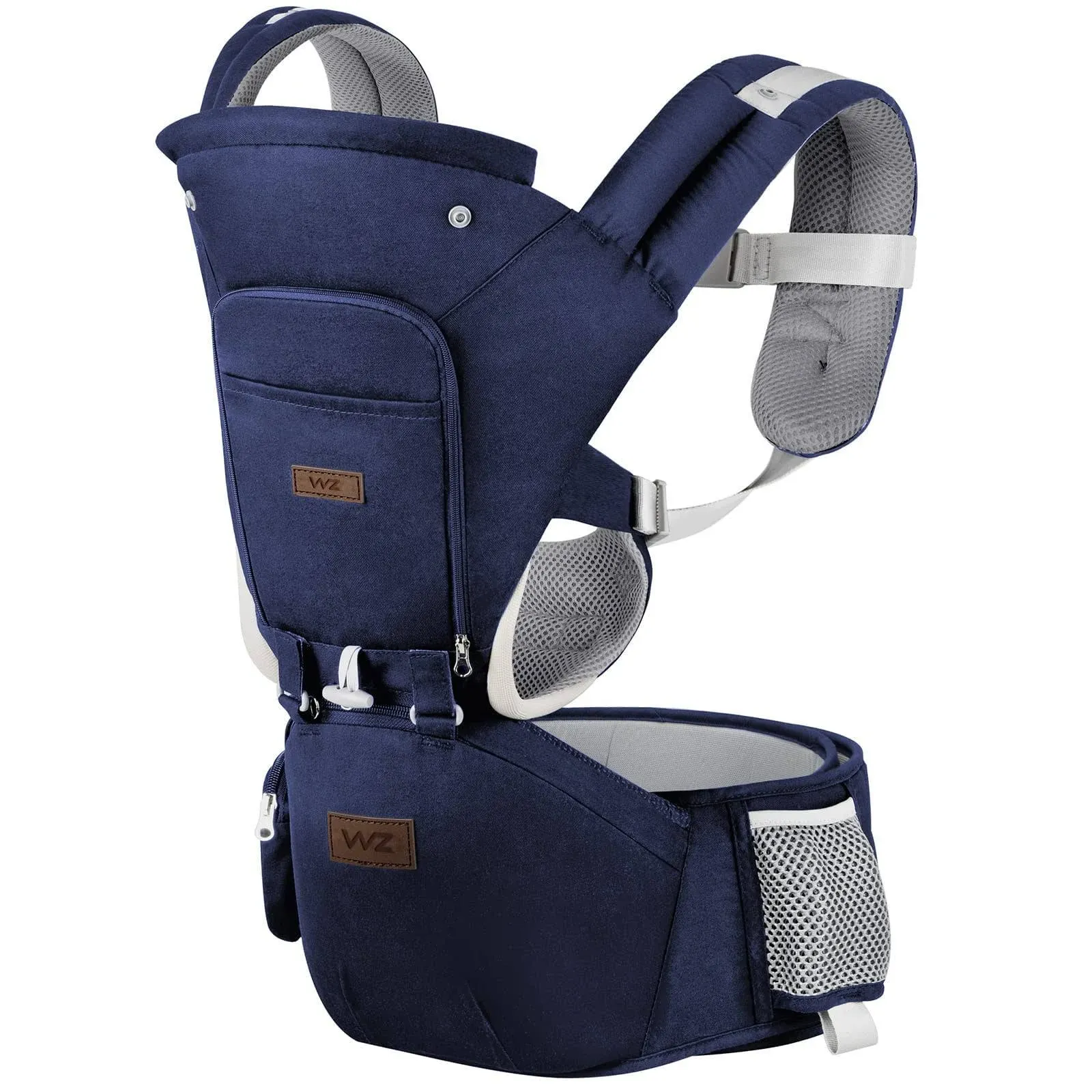 Baby Carrier Newborn to Toddler with Hip Seat 6-in-1 Ergonomic All Blue 