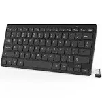 OMOTON Wireless Keyboard, 2.4G USB Keyboard Wireless, Compact and Quiet, Slim Wireless Keyboard for Laptop, Tablet, Computer, Desktop and PC (Black)