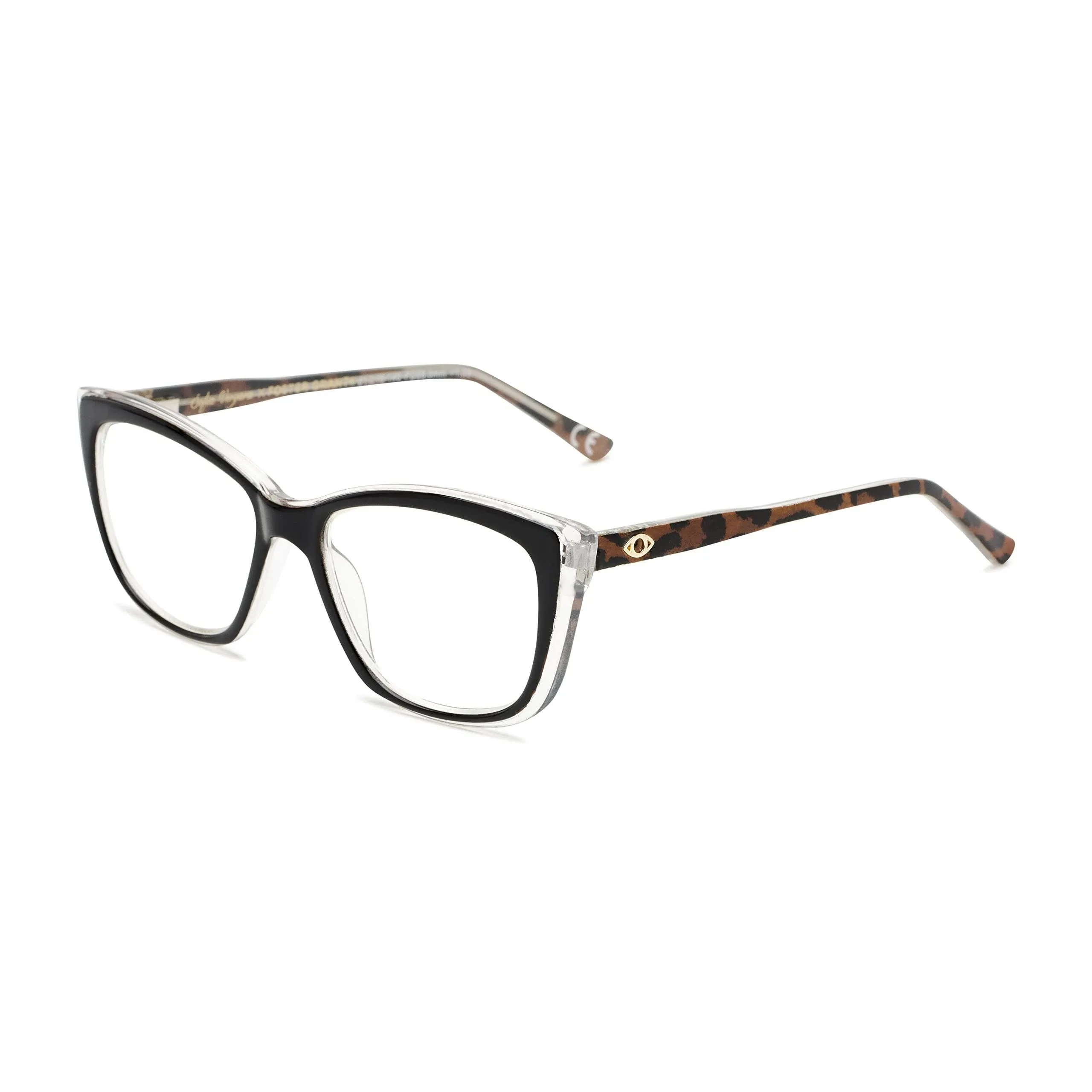 Sofia Vergara x Foster Grant Gloria Reading Glasses, Black and Leopard, 51 mm