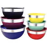 Elite Home Fashions Silicone/Stainless Steel Mixing Bowl Set 12 Pieces