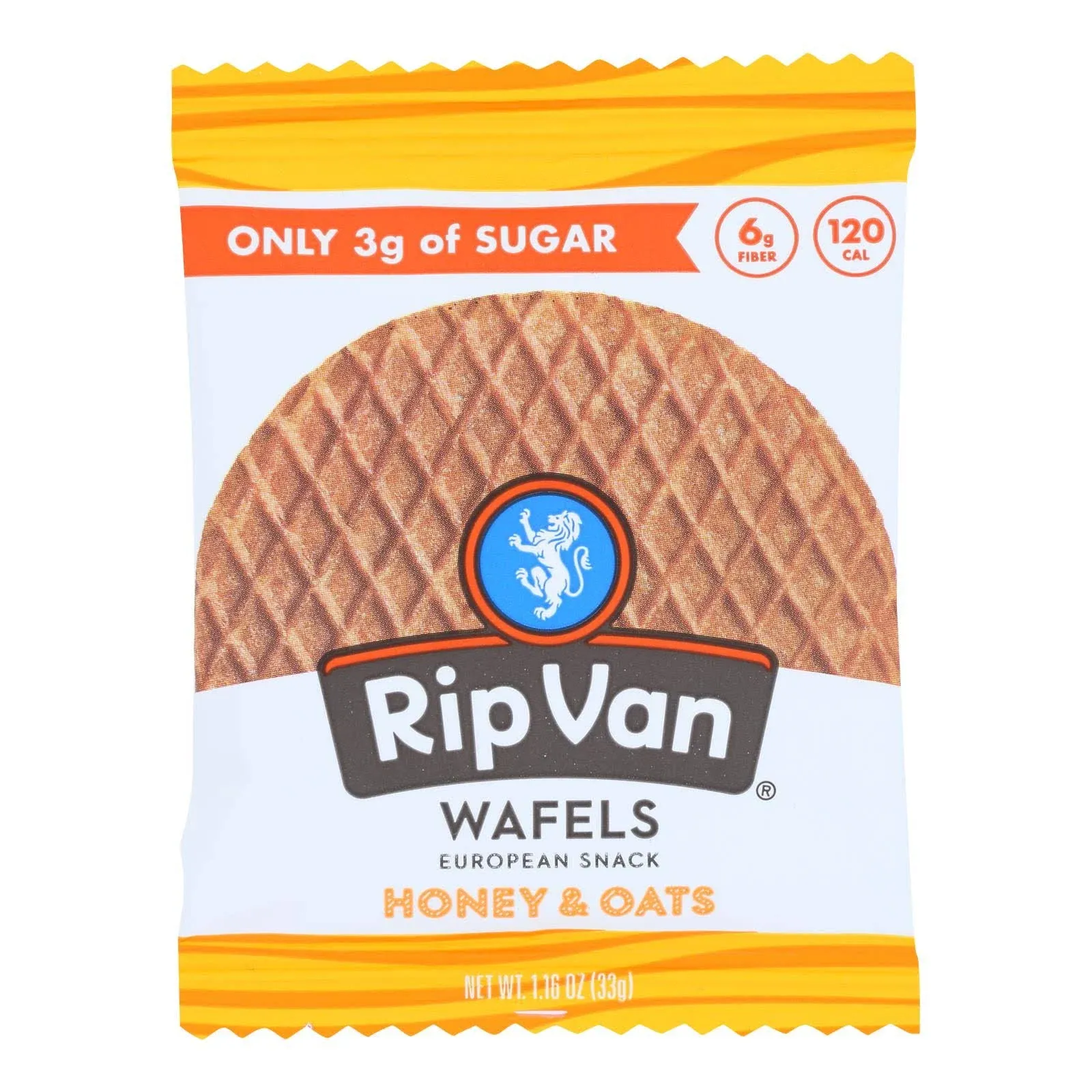 Rip Van Wafels Non-GMO European Snack Honey and RVW00336