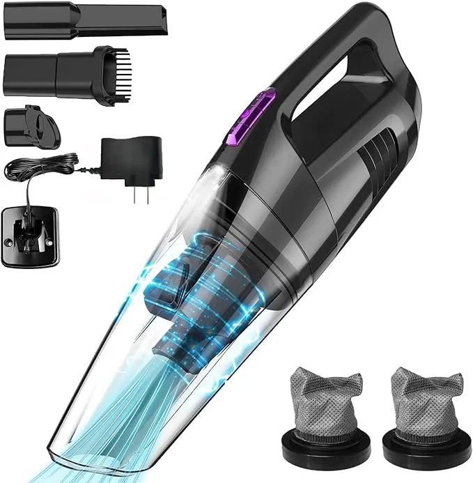 whall Handheld Vacuum Cordless, 8500PA Strong Suction Hand Vacuum, Wet Dry Hand Held Vacuum Cleaner with LED Light, Lightweight Mini Car Vacuum Cordless Rechargeable, Portable Vacuum