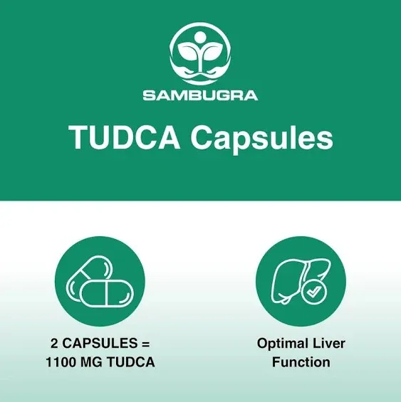 Sambugra TUDCA Liver Supplements 1100mg, Ultra Strength Bile Salt TUDCA ...