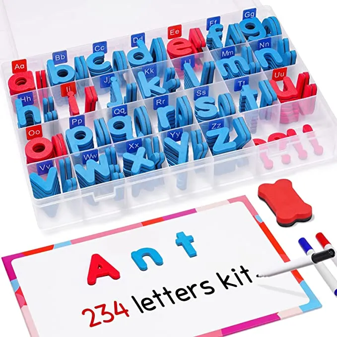 JoyNote Classroom Magnetic Letters Kit 234 Pcs with Double-Side Magnet Board ...