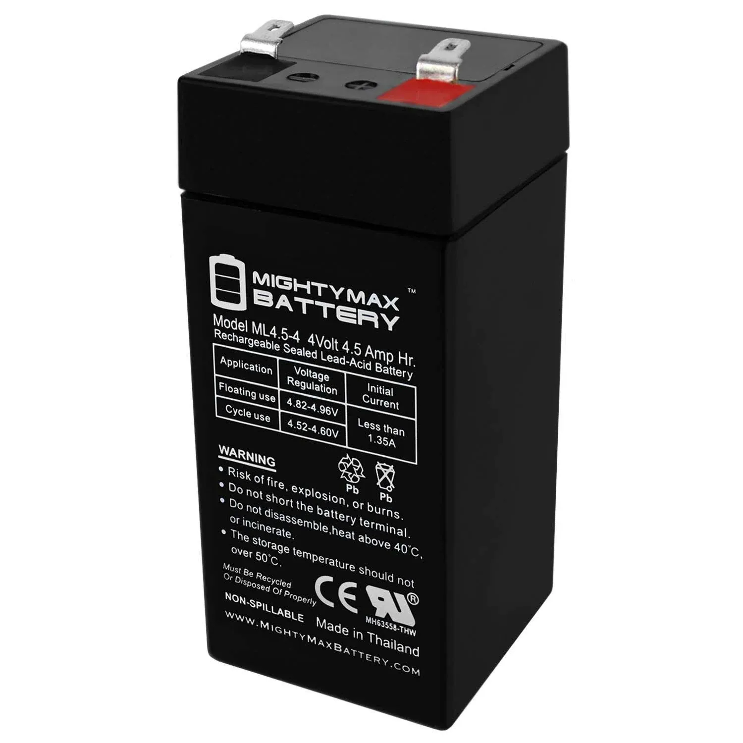 Mighty Max Battery 4 Volt 4.5 Ah SLA Replacement Battery for Toyo 2FM4.5