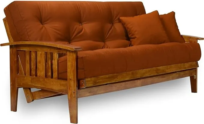 Nirvana Futons Westfield Wood Futon Frame - Full Size (Frame Only), Transform to 3 Positions - Sofa, Lounger, Bed