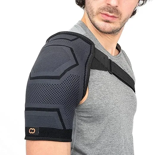 Copper Compression Shoulder Brace | Shoulder Pain Relief with PowerKnit Compression Technology | Shoulder Orthopedic Brace for Men & Women | Torn Rotator Cuff, Dislocation, & Other Shoulder Injuries