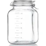 Folinstall 1 Gallon Glass Jars with Airtight Lids and 2 Measurement Marks