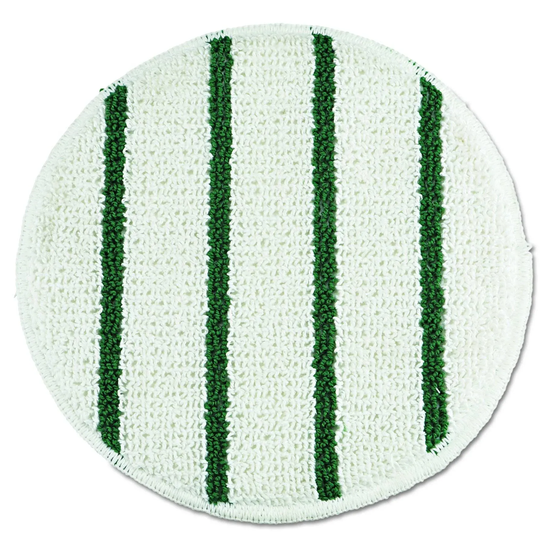 Rubbermaid Low Profile Scrub-Strip Carpet Bonnet, 19" Diameter, White/Green, 5/Carton - RCPP269