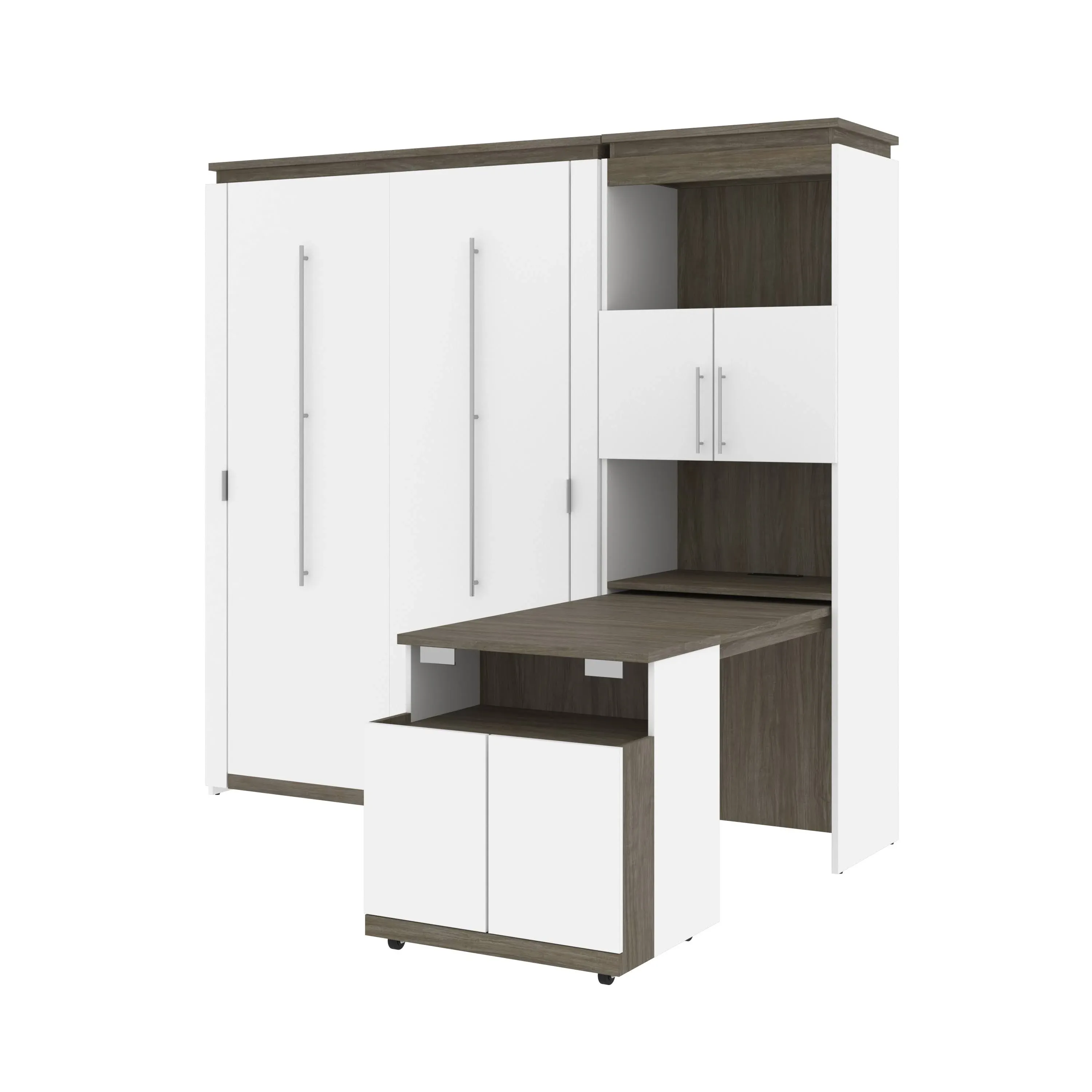 Bestar Orion Murphy Bed and Shelving Fold-Out Desk