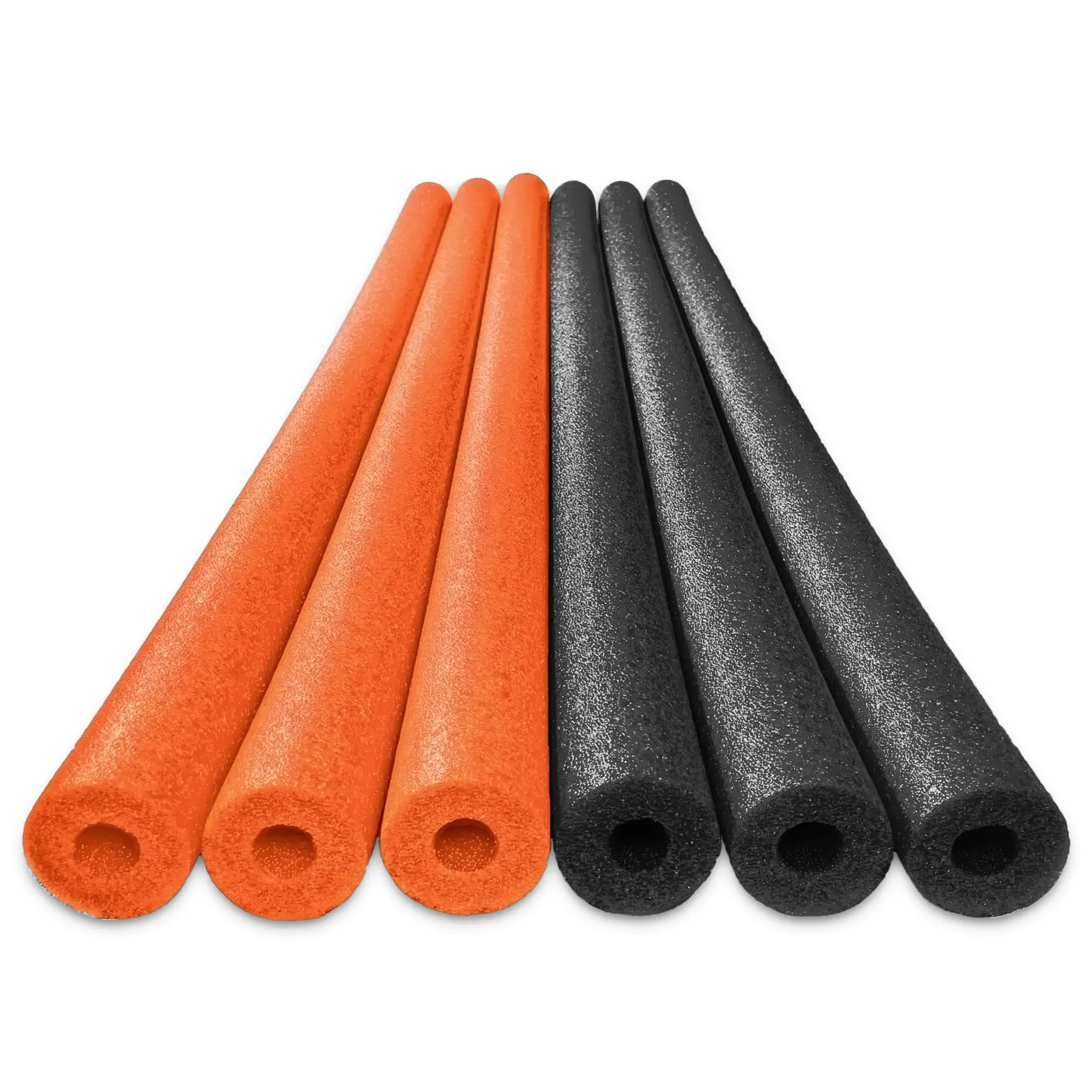 Oodles of Noodles Deluxe Foam Pool Swim Noodles - 6 Pack Black/Orange