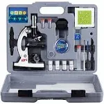 52pc Kids&#039; Beginner Microscope STEM Kit with Slides, LED Light, Carrying Case