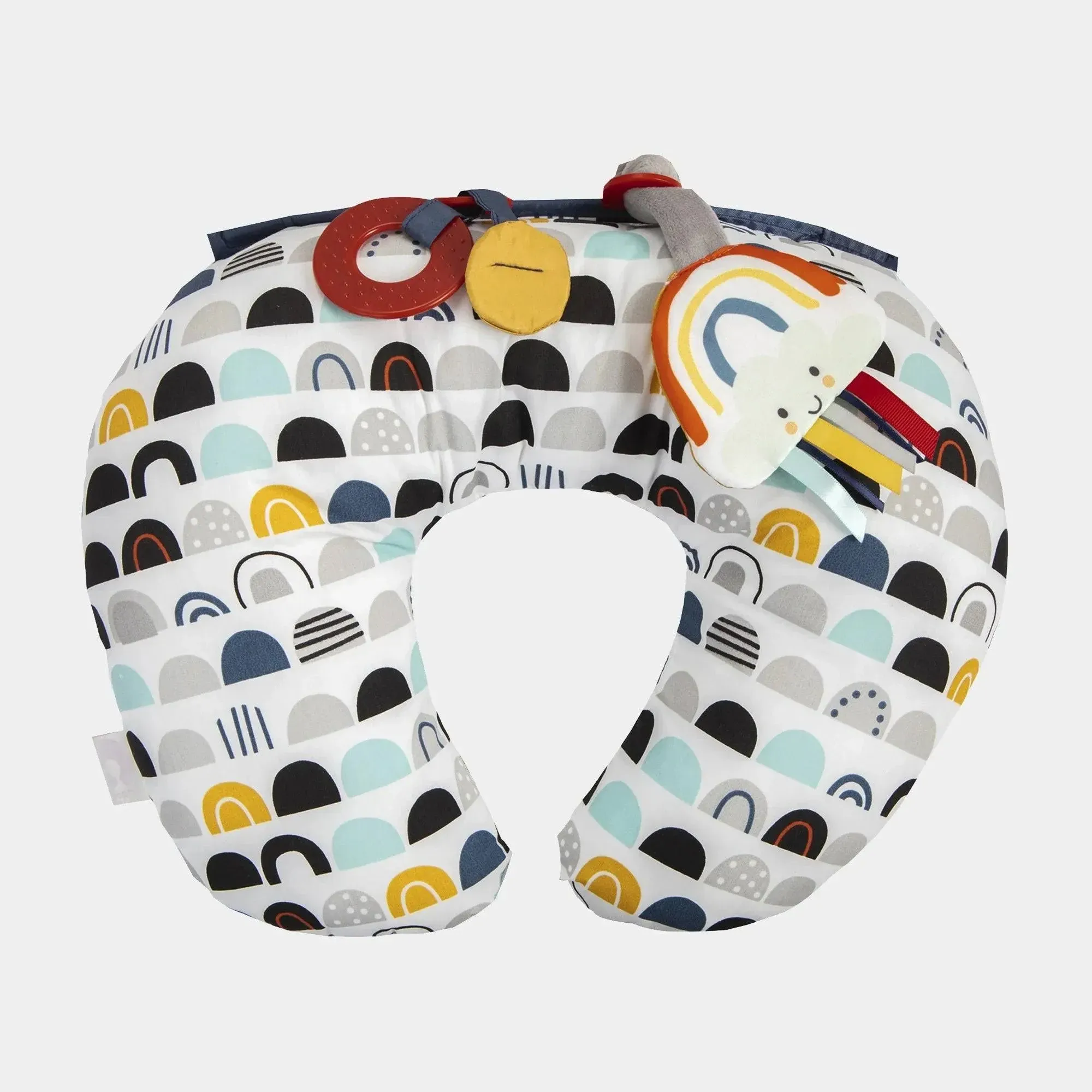 Boppy Tummy Time Prop, Black and White Rainbow, 2-6 Months