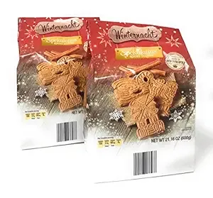 Spiced Cookies, Spekulatius Authentic German Holiday Cookies by Winternacht 600 grams (pack of 2)